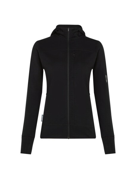 Dámská merino mikina ICEBREAKER Wmns 300 RealFleece Descender LS Zip Hood, Black velikost: XS