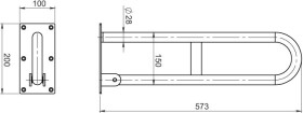 NOVASERVIS - Úchyt dvojitý sklopný 572 mm kartáčovaná nerez R66550,4