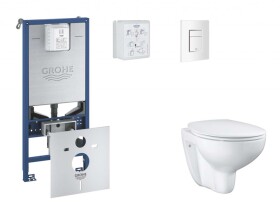 GROHE - Rapid SLX Set předstěnové instalace, klozetu, sedátka SoftClose a tlačítka Skate Cosmopolitan, alpská bílá SANI11BB3101