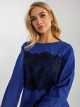 Dámská halenka LK-BZ-506877.15x Královská modř s černou - FPrice královská modř XL-42