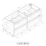 CERANO - Koupelnová skříňka pod umyvadlo Carole - černá matná - 119x48x45 CER-431578