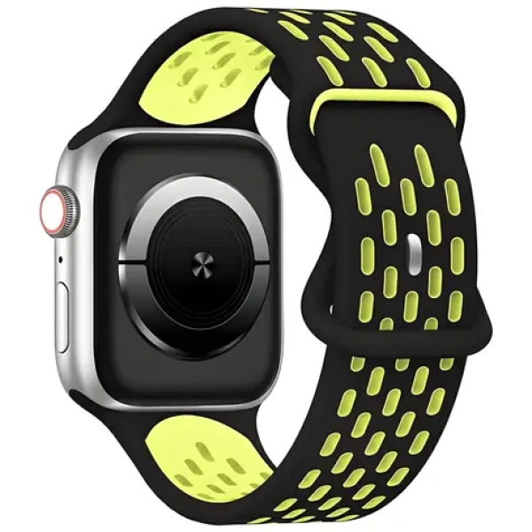 Beline New Sport Silicone černo-žlutá / Sportovní pásek pro Apple Watch / 38/40/41 mm / Silikonový