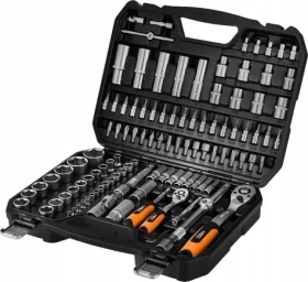 NEO TOOLS 10-211 / Sada nářadí a nástrčných hlavic / 110 ks / ráčny 1/4" a 1/2" / CrV ocel (10-211)
