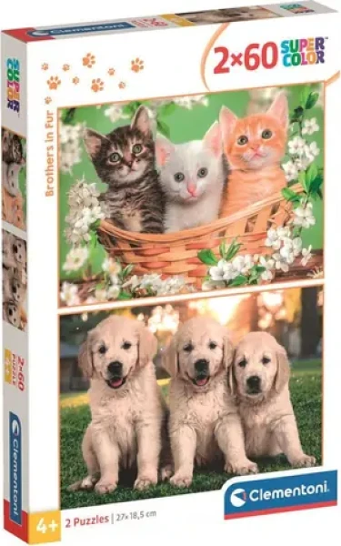 CLEMENTONI Puzzle Chlupatí sourozenci