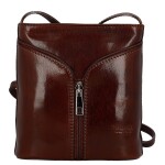 Luxusní dámská kožená crossbody kabelka Katija, hnědá