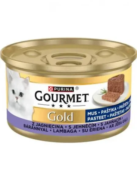 Purina GOURMET GOLD Mousse Jehněčí 85 g / Konzerva pro kočky (8445291614703)