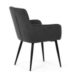 Židle jídelní, tmavě šedá látka, černý kov