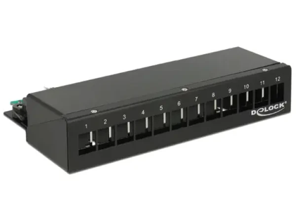 Delock Keystone Desktop Patch Panel 12 Port black (43339)