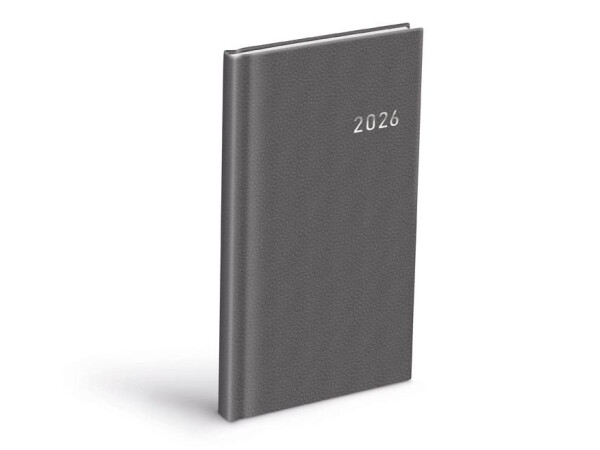 Diář 2026 T806 PVC dark gray 90x170mm