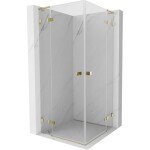 MEXEN/S - Lunar L Duo sprchový kout dveře křídlové 75 x 75, transparent, zlato 834L-075L-075P-50-00