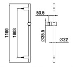 Laufen - Sprchové příslušenství Sprchová tyč 110 cm, matná černá HF904794428000