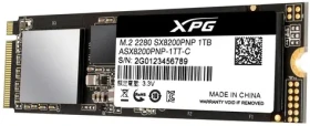 ADATA SX8200 Pro 1TB SSD / M.2 2280 / TLC / R: 3350MBps / W: 2800 MBps / IOPS 390K 380K / MTBF 2mh (ASX8200PNP-1TT-C)
