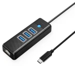 Orico PW3UR25-C3 USB HUB černá / 3x USB-A 3.0 / 1x RJ45 2.5G Ethernet / kabel 1,8 m
