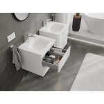 MEXEN/S - Orio koupelnová skříňka 50 cm s umyvadlem Vela, 2 zásuvky, bílá lesk 91A10-05047-2-BFF00-W23M00