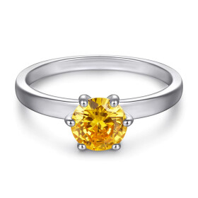 LUNICA Stříbrný zásnubní prsten LEMON Velikost prstenu: 7 (EU: 54-56) 0918_7