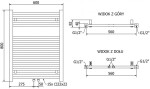 MEXEN - Pluton otopný žebřík/radiátor 800 x 600 mm, 471 W, černá W106-0800-600-00-70