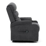 Křeslo polohovací elektrické, 1 motor, šedá látka, bezdrátové nabíjení pro mobilní telefon