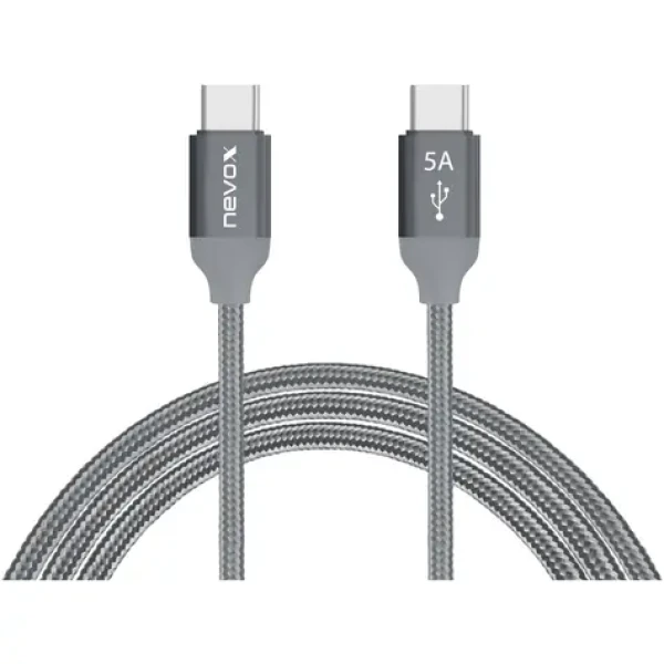 Nevox Kabel USB-C (M) - USB-C (M) 2 m šedá / 100W (4250686406542)