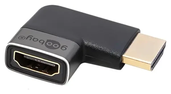 Goobay / Redukce HDMI A(M)-HDMI A(F) / Lomená vpravo / 8K/60Hz / Zlacené konektory (72012)