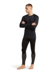 Pánské merino tričko s dlouhým rukávem ICEBREAKER Mens 125 ZoneKnit LS Crewe, Black velikost: L