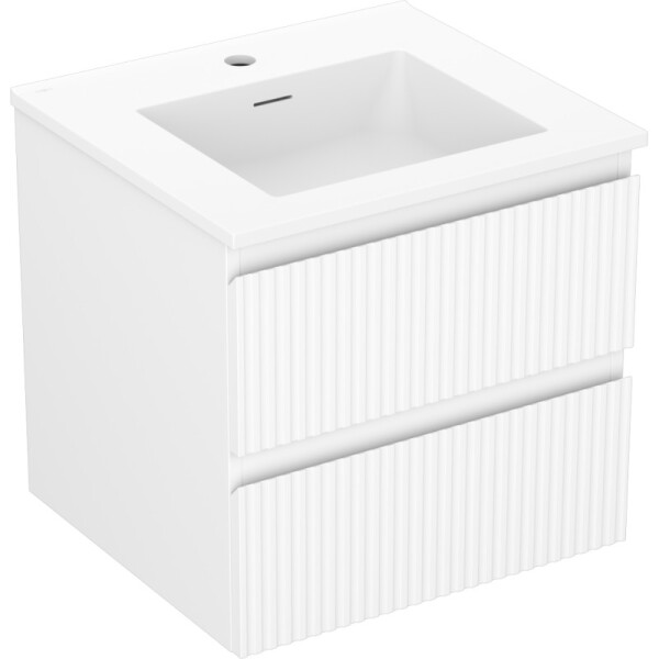 MEXEN/S - Rivel koupelnová skříňka 50 cm s umyvadlem Otis, 2 zásuvky, reliéf , bílá mat 91A20-05047-2-BFF01-W18M01