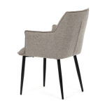 Židle jídelní, hnědá vodoodpudivá látka, černý matný lak, kovové nohy