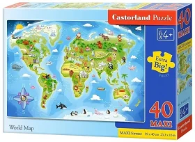 Castorland 040117 Puzzle Obrázková mapa světa MAXI