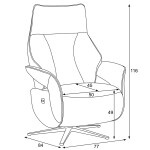 Relaxační křeslo, elektrické zabudované ovládání, krémová, látka, TV-B3973 CRM2