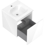 MEXEN/S - Orio koupelnová skříňka 45 cm s umyvadlem Vela, 1 šuplík, bílá lesk 91A10-04547-1-BF00-W23M00