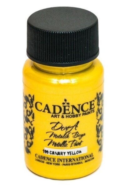 Metalická akrylová barva Cadence Dora Metallic, 50 ml - canary yellow, kanárkově žlutá