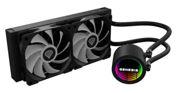 Genesis HYDRIA 240 ARGB černá / Komplet vodního chlazení CPU / 2x 120 mm / max 1500 RPM / 80 CFM (NLG-2319)