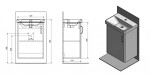 SAPHO - THEIA umyvadlová skříňka 50,9x70x35cm, 1x dvířka, levá, bílá TH057-3030