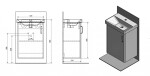 SAPHO - THEIA umyvadlová skříňka 50,9x70x35cm, 1xdvířka, levá, dub alabama TH057-2222