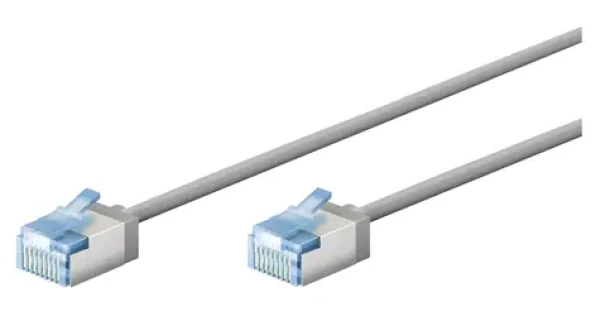 Goobay CAT6A U/UTP Slim šedý / Patch kabel / 0,15 m (74304)