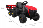 Mamido Dětský elektrický traktor Farmer s vlečkou a lopatou červený