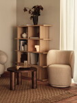 Ferm Living Kameninová váza Dedali Dark Brown, hnědá barva, keramika