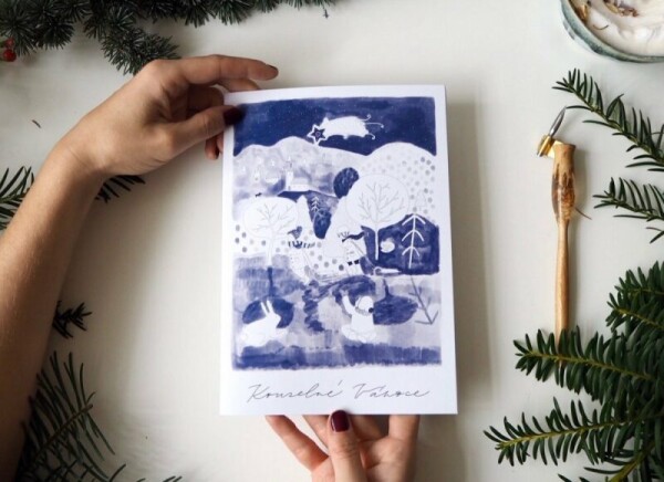 Be Nice EKO vánoční přání Nesem Vám noviny modré