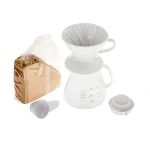 Hario V60 Dripper Pot set bílá / dripper + server + filtry (4977642020290)