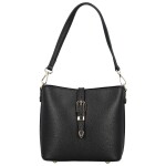 Luxusní dámská kožená kabelka na rameno Bertha, černá