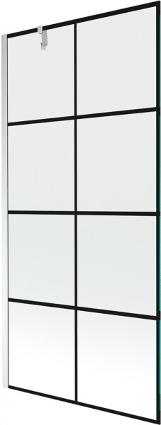 MEXEN/S - Next vanová zástěna FIX 90x150, černý dekor, chrom 895-090-000-00-77-01