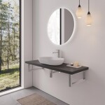CERANO - Deska pod umyvadlo Navira Pro + 2 konzole pod desku - černá matná - 60x46x3,6 CER-606078