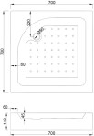 MEXEN/S - Rio sprchový kout čtverec 70 x 70, transparent, zlato + vanička Rio včetně výpustě 860-070-070-50-00-4510