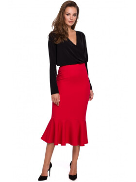 K025 Volánová tužková sukně červená EU