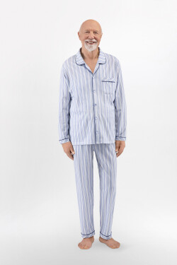 Pánské pyžamo 410 bílá modrá 2XL