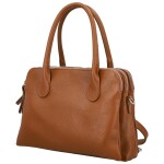 Módní dámská kožená kabelka do ruky Sawina, koňaková