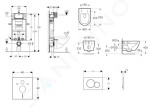 GEBERIT - Kombifix Set předstěnové instalace, klozetu Oudee a sedátka softclose, tlačítko Sigma01, lesklý chrom SANI15CA1114