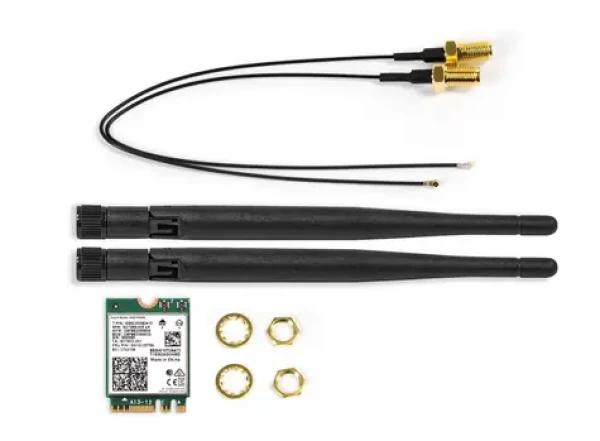 ASRock Intel Wi-Fi 6E AX210/ M.2 2230 / Tri-Band / 2.4 GHz 574 Mbps / 5 GHz 2402 Mbps / 6 GHz 2402 Mbps / Bluetooth 5.3 (90-BXG3R0-A0XCR2W)