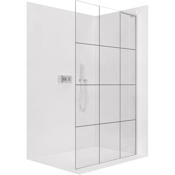 CERANO Sprchová zástěna Walk-in Onyx L-pravá vzpěra - 8 mm - chrom, industriální sklo - 120x200 cm