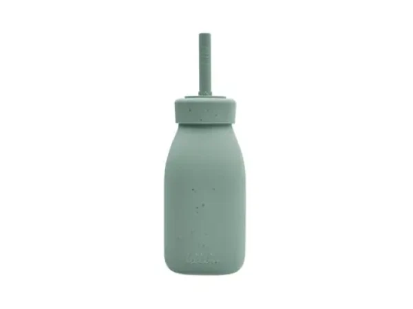 KikkaBoo Láhev s brčkem Platinum Silicone Sage 200ml (31302050019KB)
