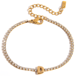 ELENYS Initial D – pozlacený náramek 18K žluté zlato Délka náramku: 16+5 cm / max. 21 cm